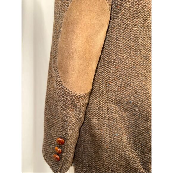 Vintage Stafford Tweed Blazer 42R – Wool Houndstooth Sport Coat with Suede Elbow - Picture 4 of 14